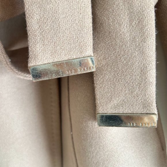 Ted Baker Rytaa Light Pink Short Belted Wool Pea Coat sz 3 - Picture 4 of 11